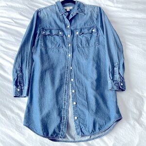 Michael Kors Blue Denim Button-Up Shirt Dress